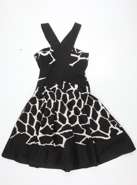 Karen Millen Women's Black Animal Print Dress Size 12
