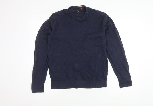 Tommy Hilfiger Men's Blue Cotton Cashmere Pullover M