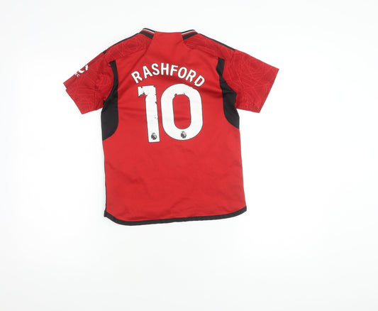 Adidas Boys Red Manchester United Football Jersey Size 22