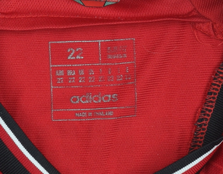Adidas Boys Red Manchester United Football Jersey Size 22