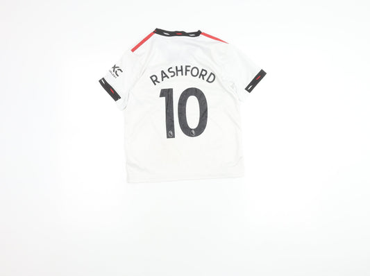 Adidas Boys White Rashford 10 Manchester Utd Jersey 22 T-Shirt