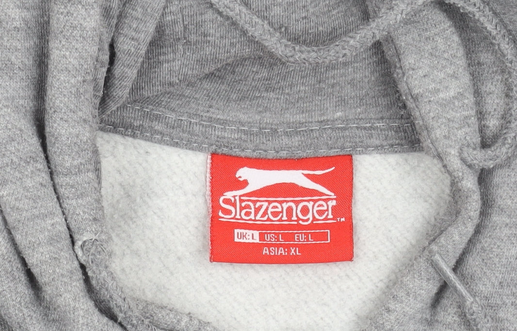 Slazenger Men's Grey Hooded Basic Jacket L