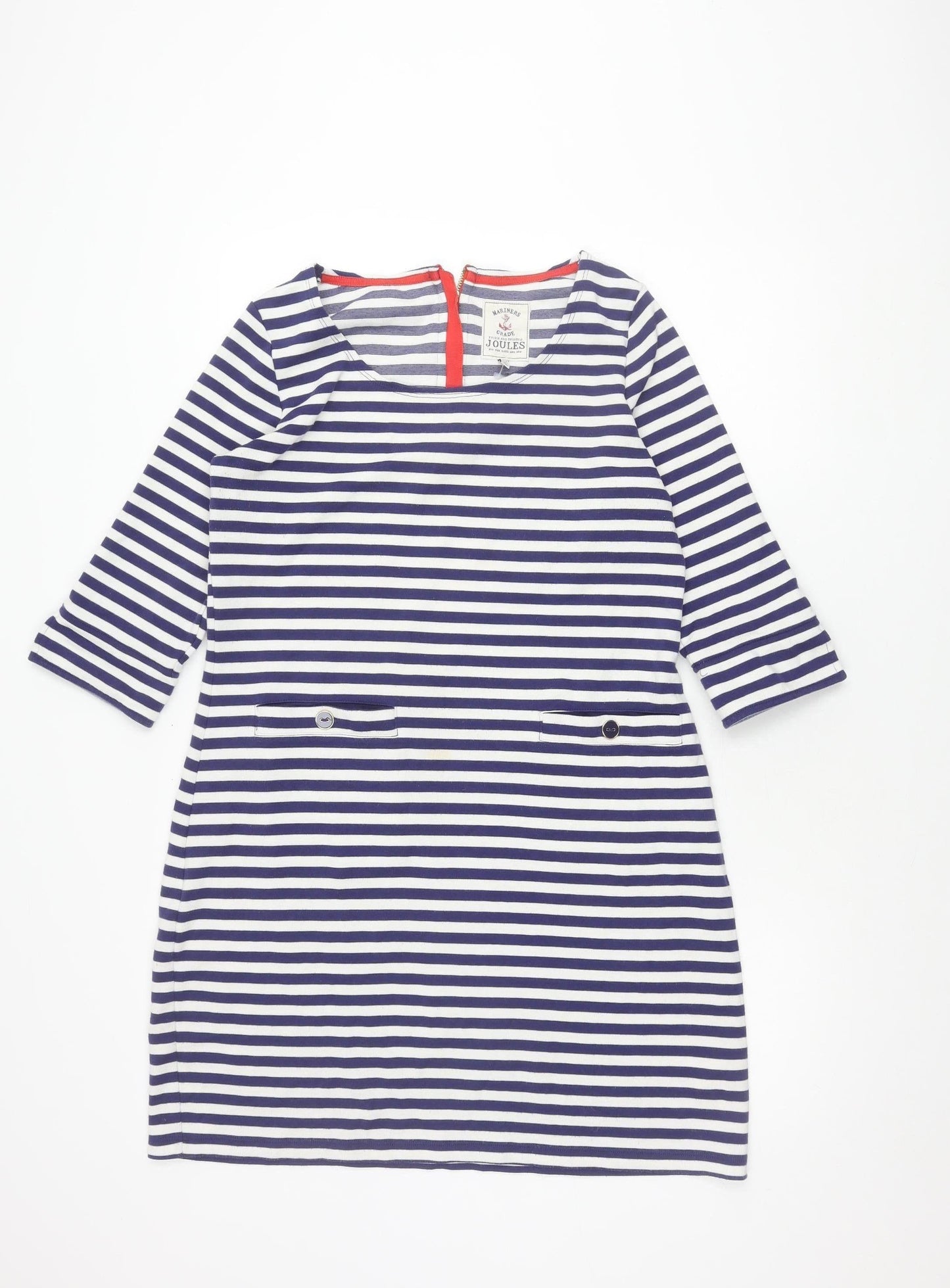Joules Women's Blue Striped Dress, UK 10, Casual Spring