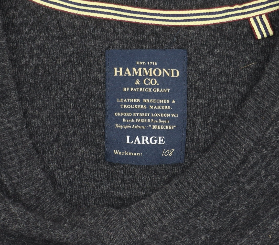 Additional view of Hammond & Co. Men's Grey V-Neck Wool jumper