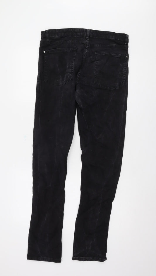 Firetrap Men's Black Slim Fit Straight Jeans, Size 34