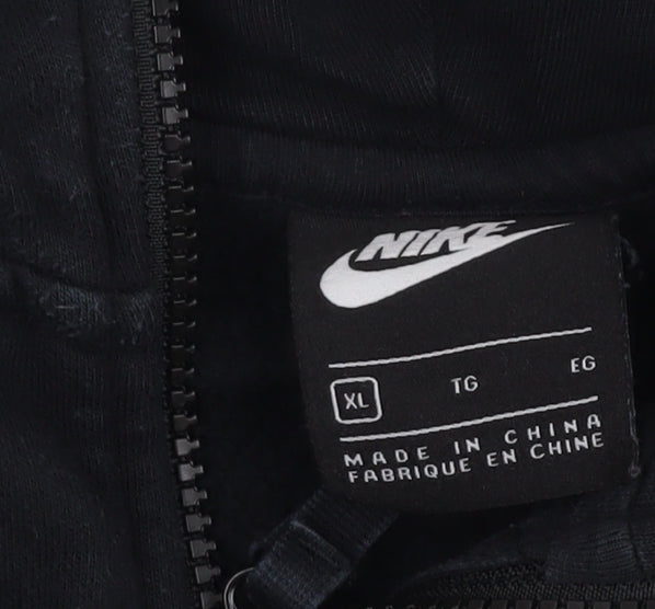 Nike Men's Black XL Full Zip Hoodie with Logo