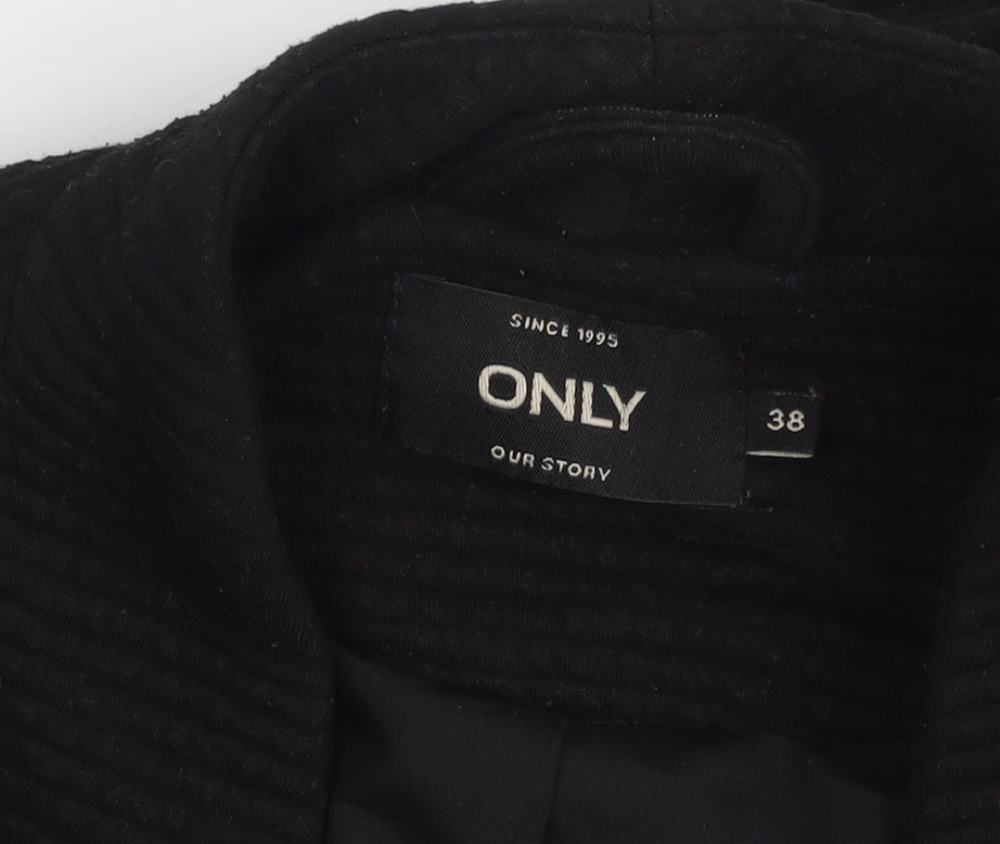 Brand and care label for Only Women's Black Jacket, size 10, Lined Casual