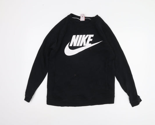 Womens UK S Regular Nike Black Pullover Sweatshirt