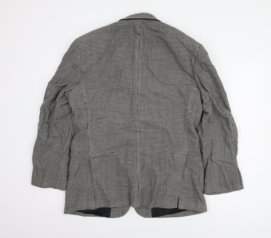 St Michael Men's Black 7 White Check Blazer 38 Short
