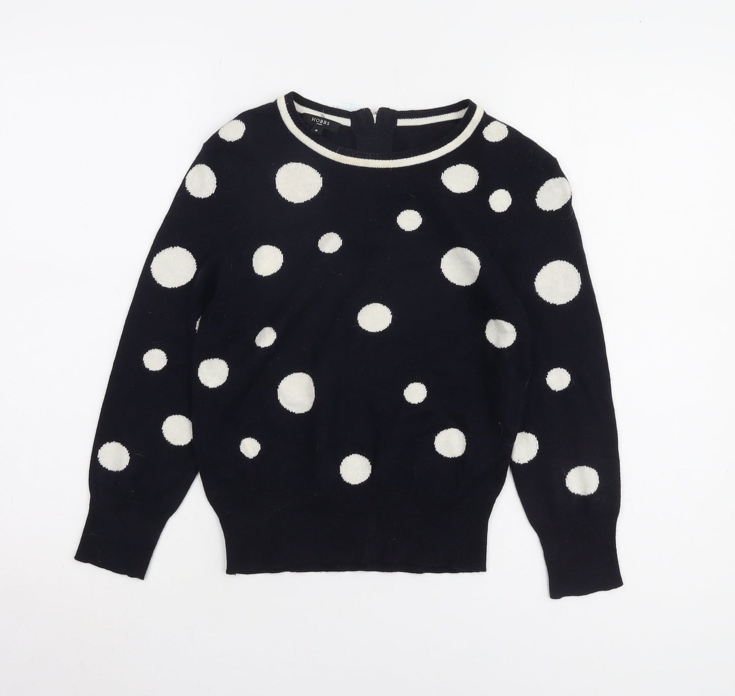 Hobbs Women’s Black Polka Dot Pullover Jumper, Size 8