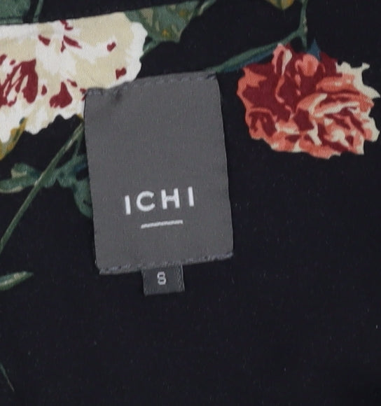 Brand and care label for ICHI Women's Multicoloured Floral Blouse, size S