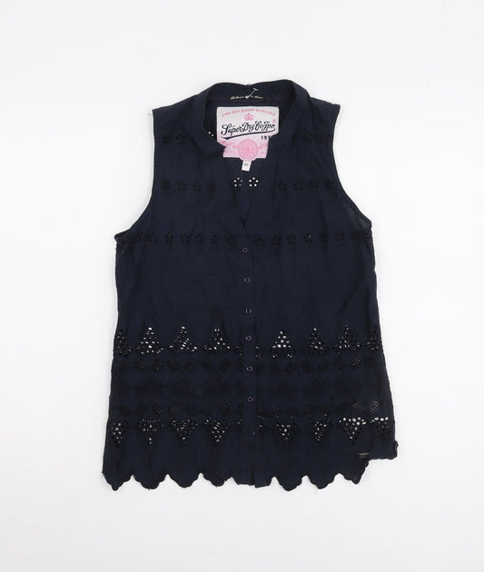 Superdry Women's Black XS Embroidered Blouse