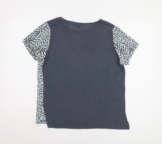 French Connection Women's Blue Animal Print T-Shirt S