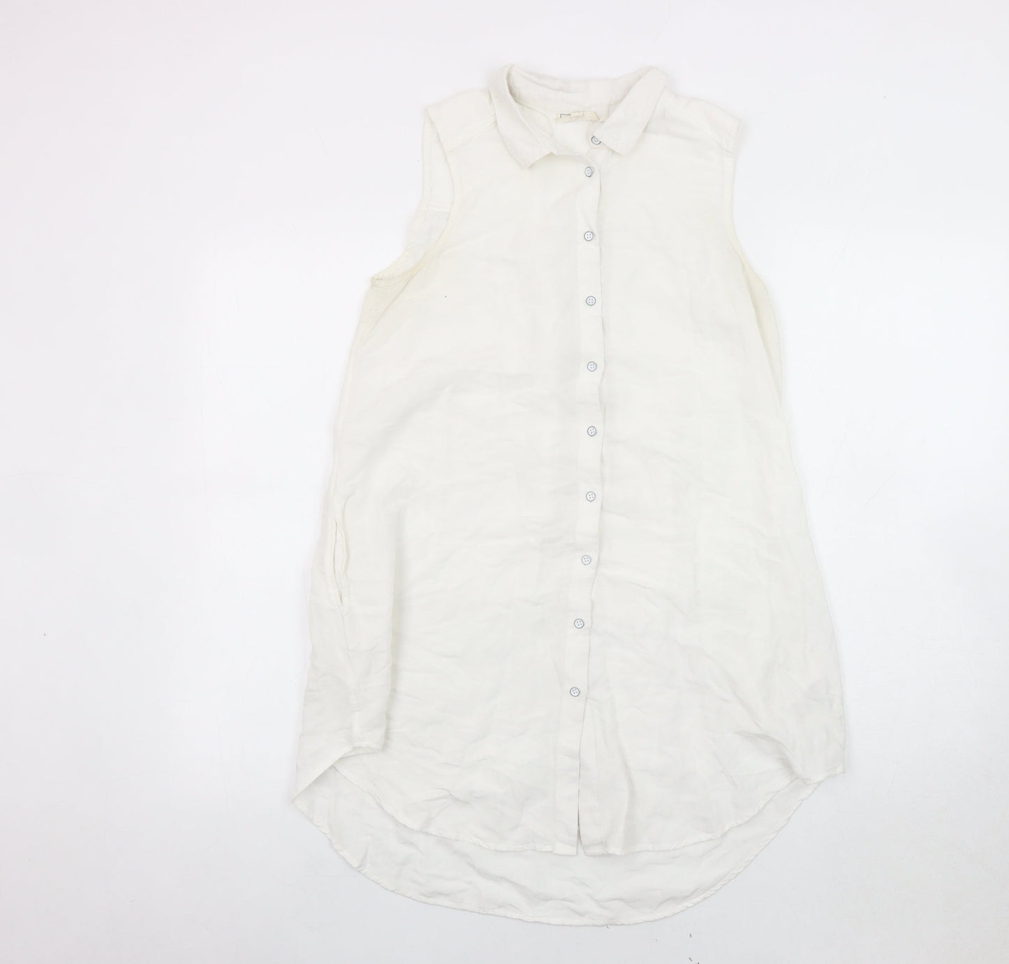 Fat Face Women's White Button-Up Shirt, Size 10