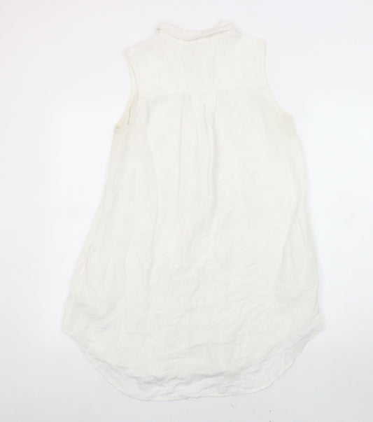 Fat Face Women's White Button-Up Shirt, Size 10