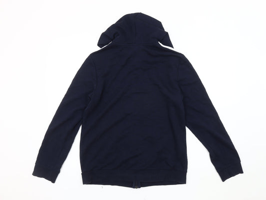 Adidas Unisex Blue Hooded Zip Jacket M