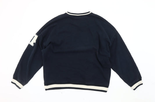 Pull&Bear Men's Blue L Pullover Sweatshirt
