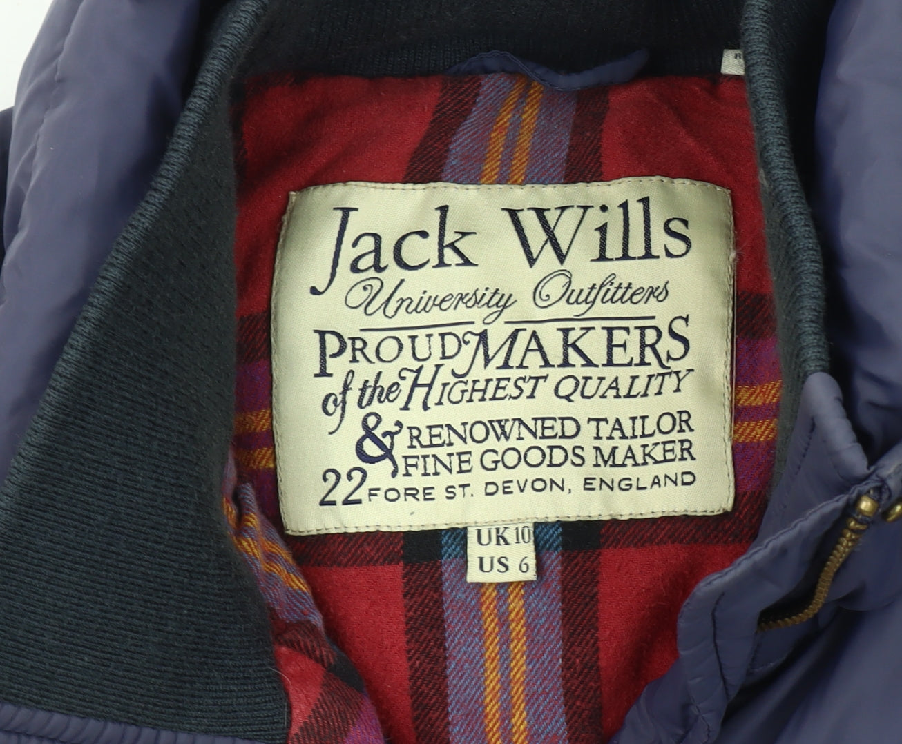 Jack Wills Women's Purple Puffer Waistcoat Size 10