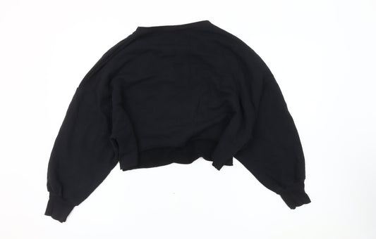 Zara Women's Black Pullover Sweatshirt, Size S