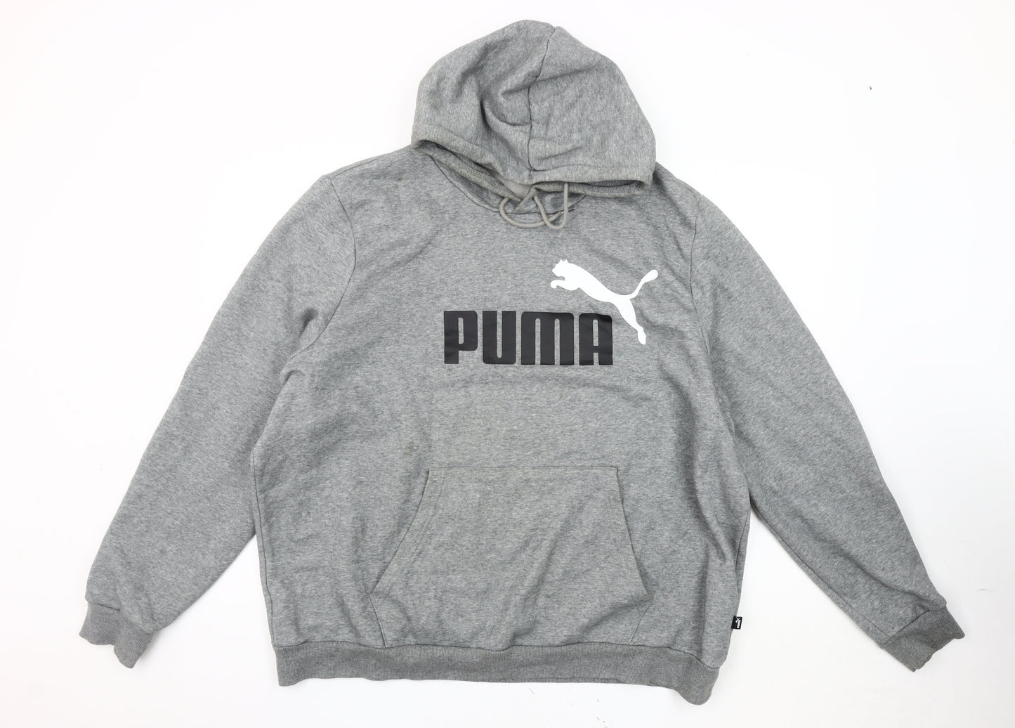 Puma Men's Grey 2XL Pullover Hoodie, Logo Accents