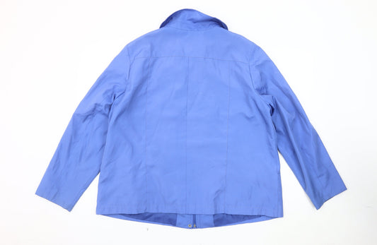 Bm Women's Blue Basic Jacket L Casual Zip