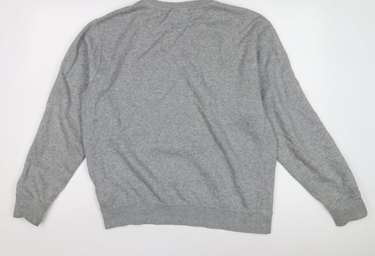 Nike Men's Grey Pullover Sweatshirt M - Logo Crew Neck