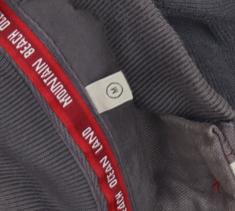 Fat Face Men's Grey Henley Sweatshirt - Size M, Mock Neck