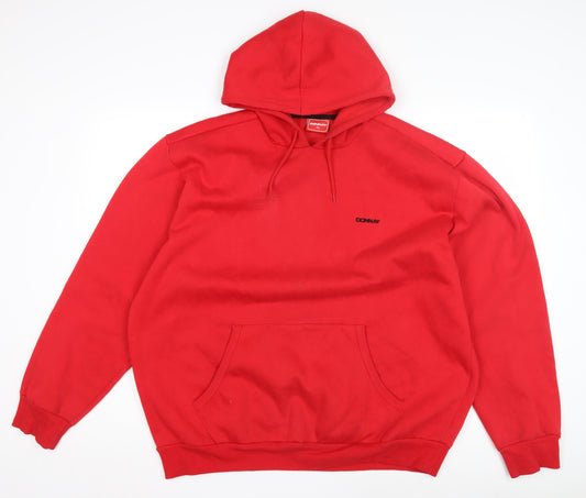 Mens UK XL Regular Donnay Red Pullover Hoodie