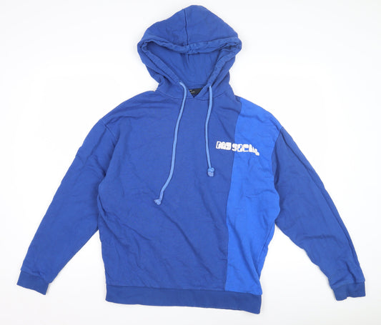 Additional front view of ASOS DESIGN Men's Blue Pullover Hoodie -, size S