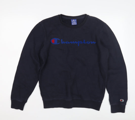 Mens UK XS Regular Champion Black Pullover Sweatshirt
