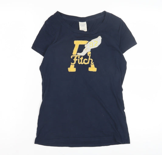 Abercrombie & Fitch Women's Blue Crew Neck T-Shirt, M