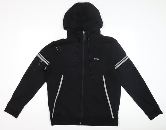 Boss Men's Black Full Zip Hoodie - Size Regular