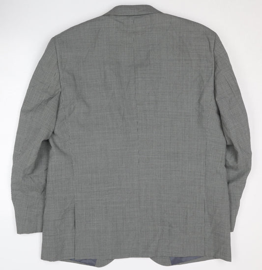 Next Men's Grey Check Blazer Size 46 Regular Fit