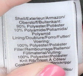 DKNY Women's Green Parka with Faux Fur, Size M