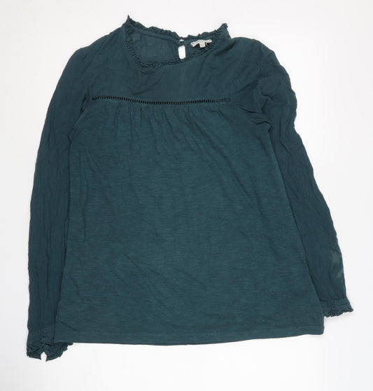 Womens UK Size 6 Fat Face Green Cotton Blend Blouse