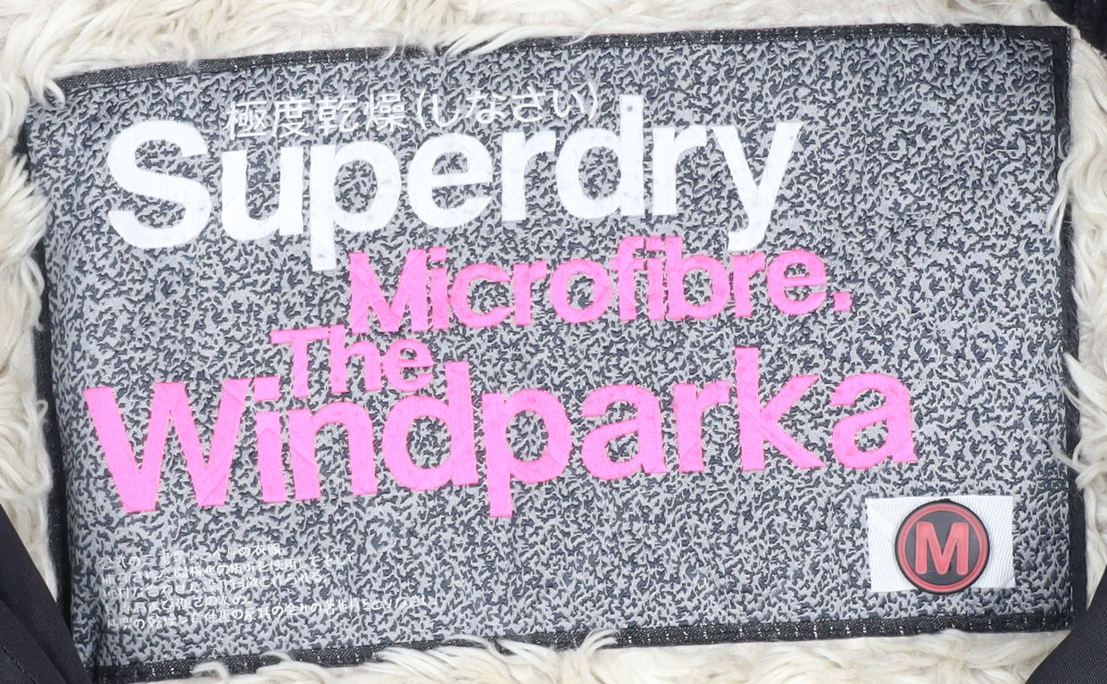 Superdry Women's Black Parka, M, Fur Trim, Hooded