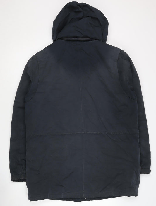 Marks and Spencer Men's Blue Hooded Parka Jacket M