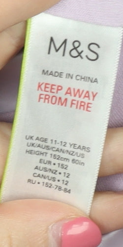 Additional view of Marks & Spencer girls’ purple hooded jacket 11-12 years