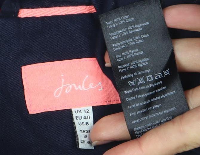 Joules Women's Navy Blue Anorak Jacket Size 12