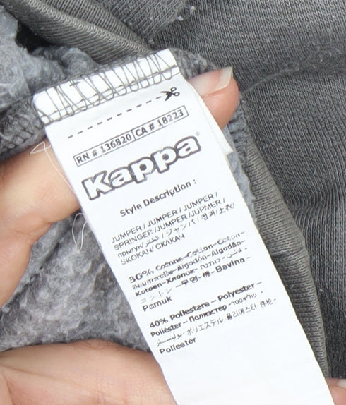 Kappa Men's Grey Pullover Hoodie Medium