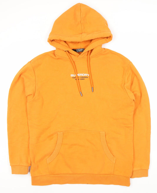 Superdry Men's Orange Hoodie S Pullover with Graphic