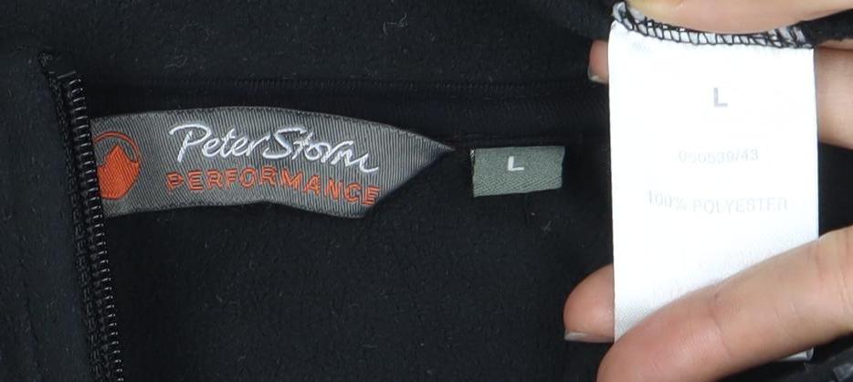 Peter Storm Men's Black Fleece Pullover L Zip Neck