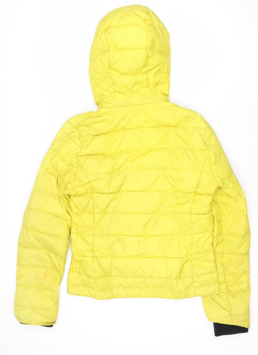 Jack Wills Women's Yellow Puffer Jacket Size 10
