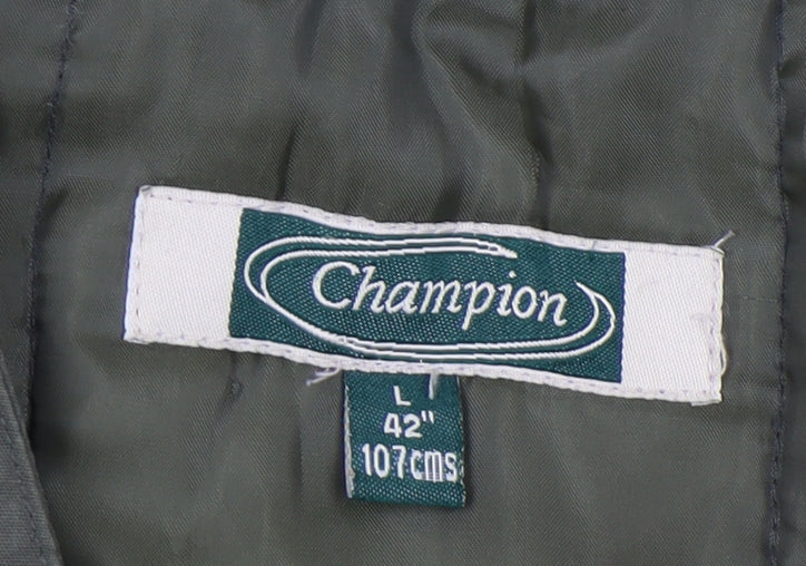 Champion Men's Green Waistcoat L Casual Zip Pockets