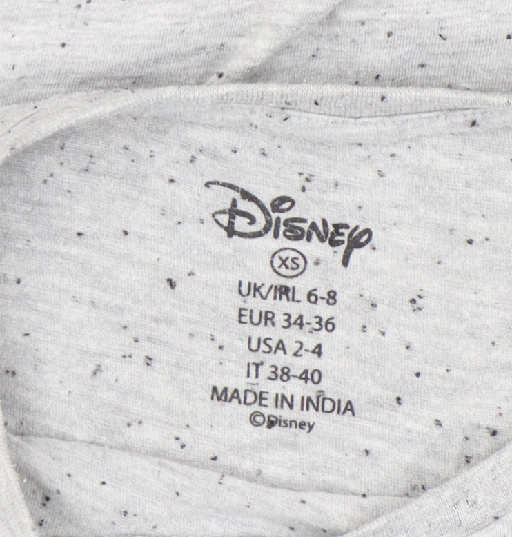 Disney Women’s Grey Stitch T-Shirt XS Casual