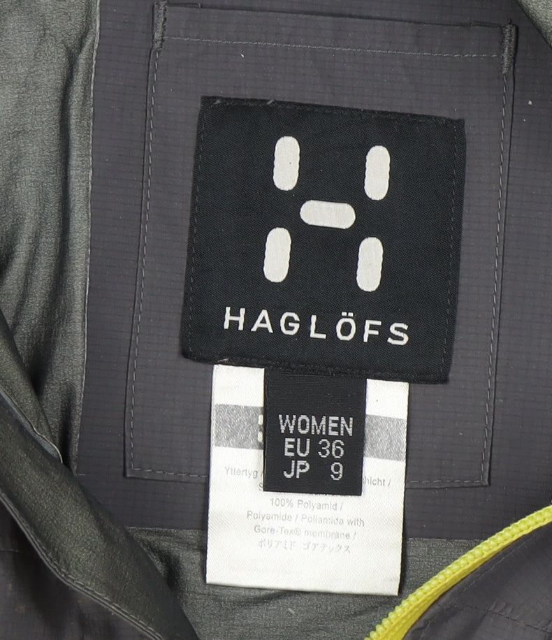 Haglöfs Women's Grey Rain Jacket Hooded Size 8