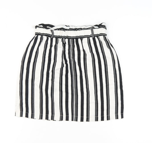 Topshop Women's Striped Knee Length Skirt UK 10