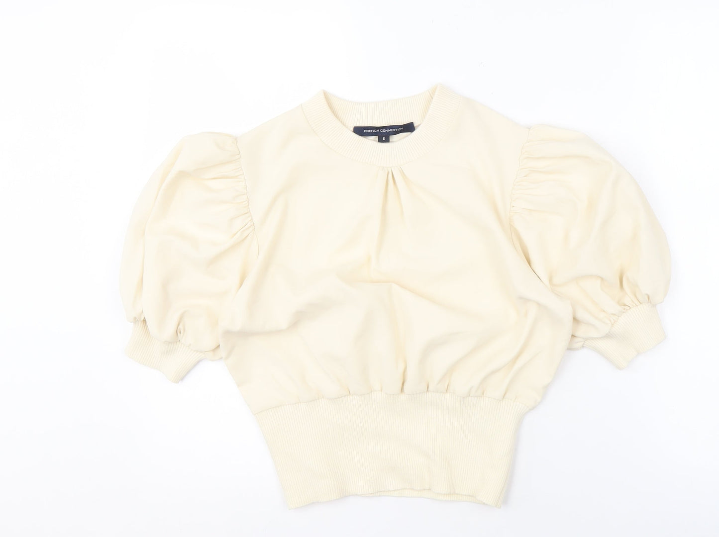 French Connection Women's Ivory Puff Sleeve Blouse Size S