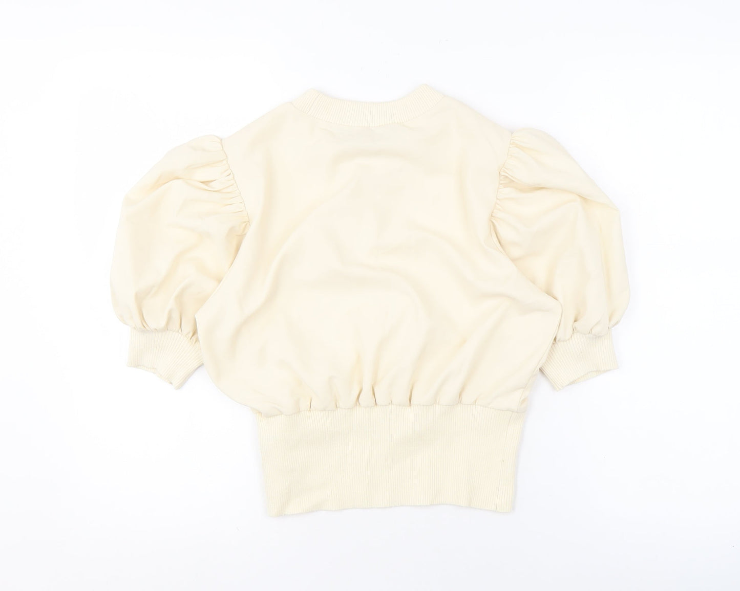 French Connection Women's Ivory Puff Sleeve Blouse Size S