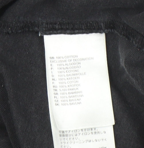 The North Face Men's Black Cotton T-Shirt, Size L, Logo Accent